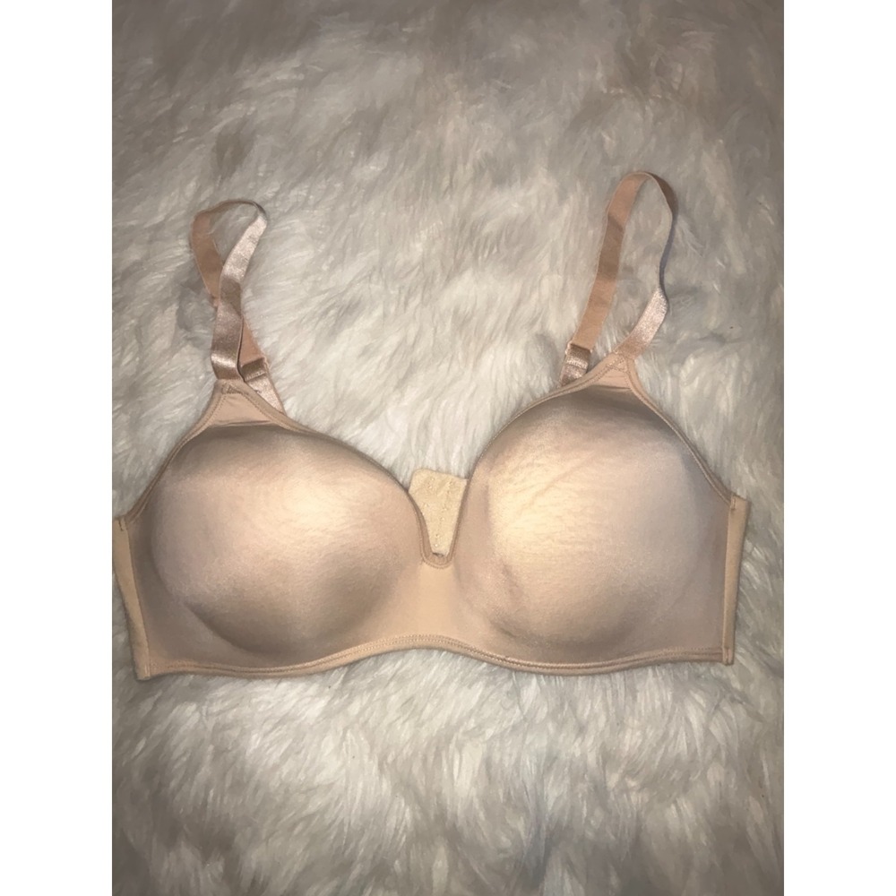 Maidenform Wireless T Shirt Bra Womens 38C Beige Full Coverage Adjustable Straps